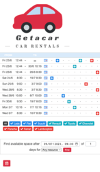 Example of a SuperSaaS schedule on a mobile device for vehicle reservation