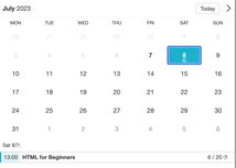 Example of a SuperSaaS widget-type schedule on a tablet device for workshops & trainings